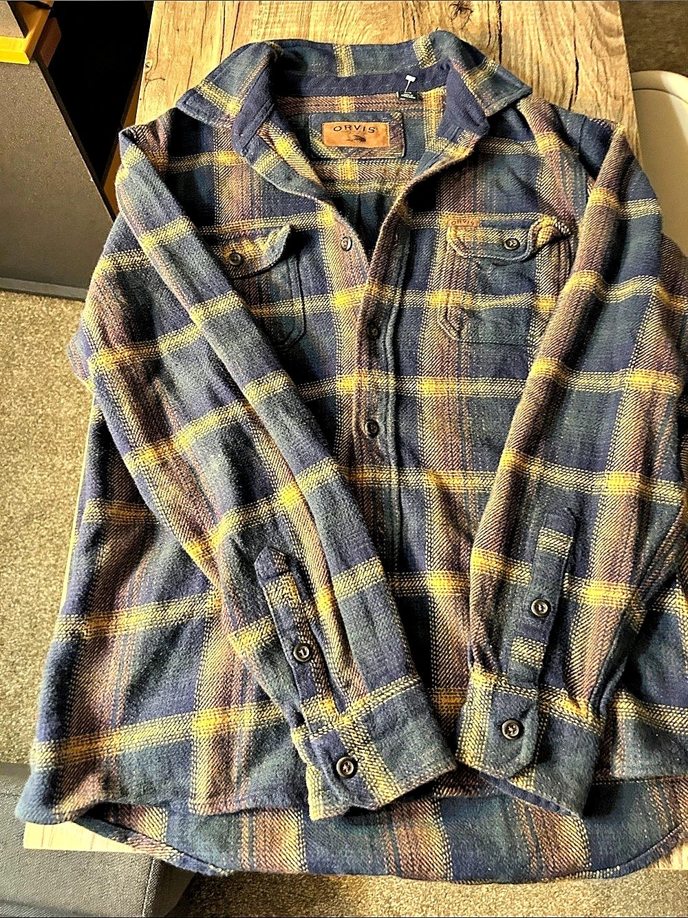 Orvis Plaid Wool Shirt Size Medium Like New